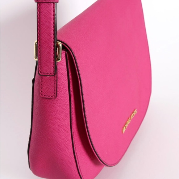 Michael Kors Bedford Saffiano Flap Messenger Fuchsia - Picture 4 of 6